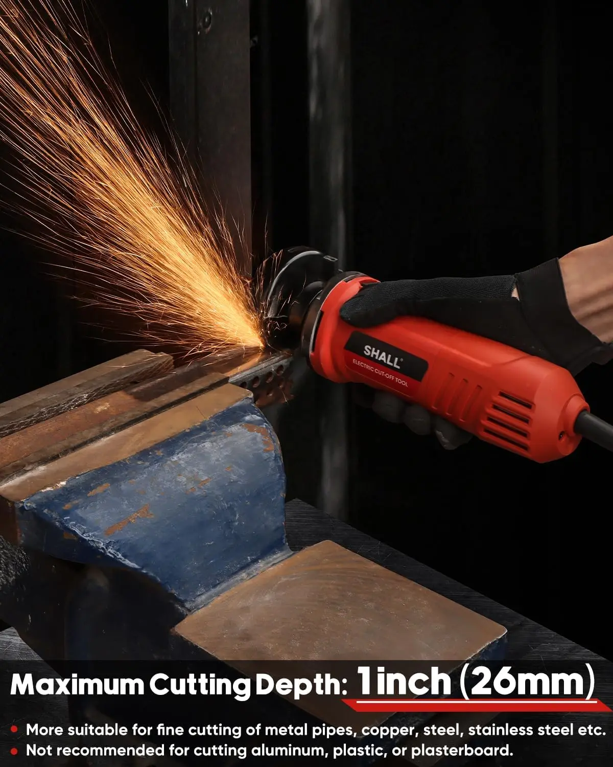 Herramienta de corte de alta velocidad de 3 pulgadas, cortador de metal eléctrico de 3,5 A con ruedas de 3 piezas, 24000 RPM para acero y Inox