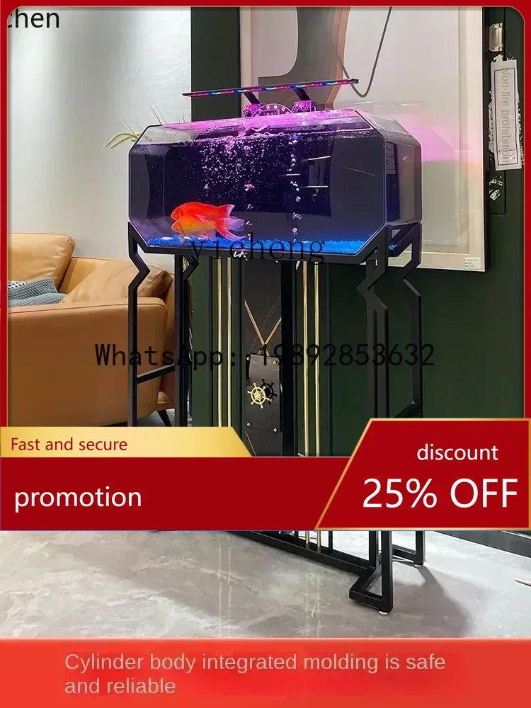 YFY  Fish Tank Creative Small and Medium-Sized Living Room Entrance Ecological Landscape Hallway Home Light Luxury Floor