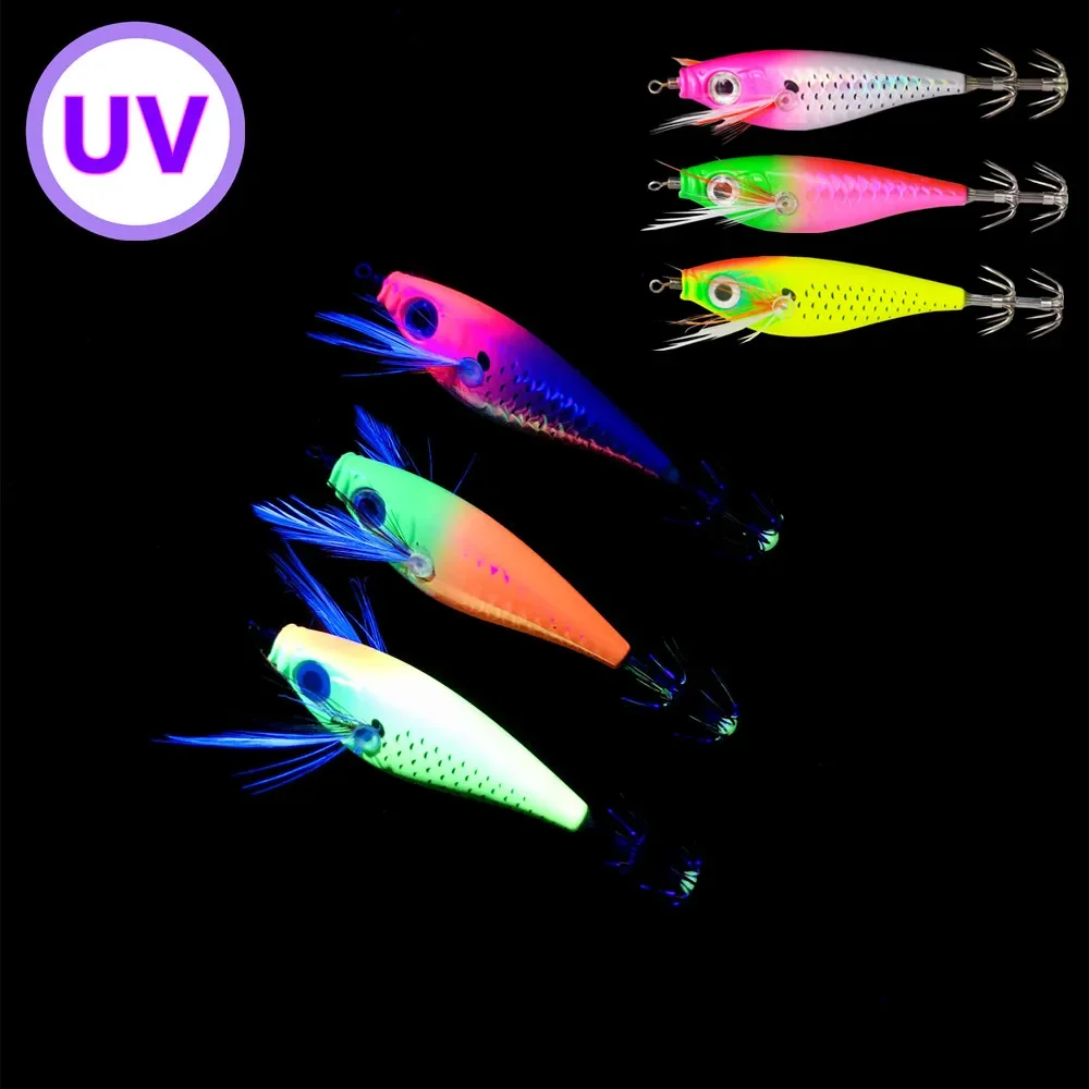 55mm 5,3g UV Horizontal Tintenfisch Jig Leuchtende Meer Angeln Zubehör Künstliche Köder Octopus Köder – Detail 3