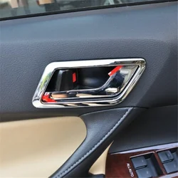 WELKINRY For Toyota Mark X GRX13 2nd Generation 2009-2019 ABS Chrome Inner Car Door Cup Bowl Handle Trim