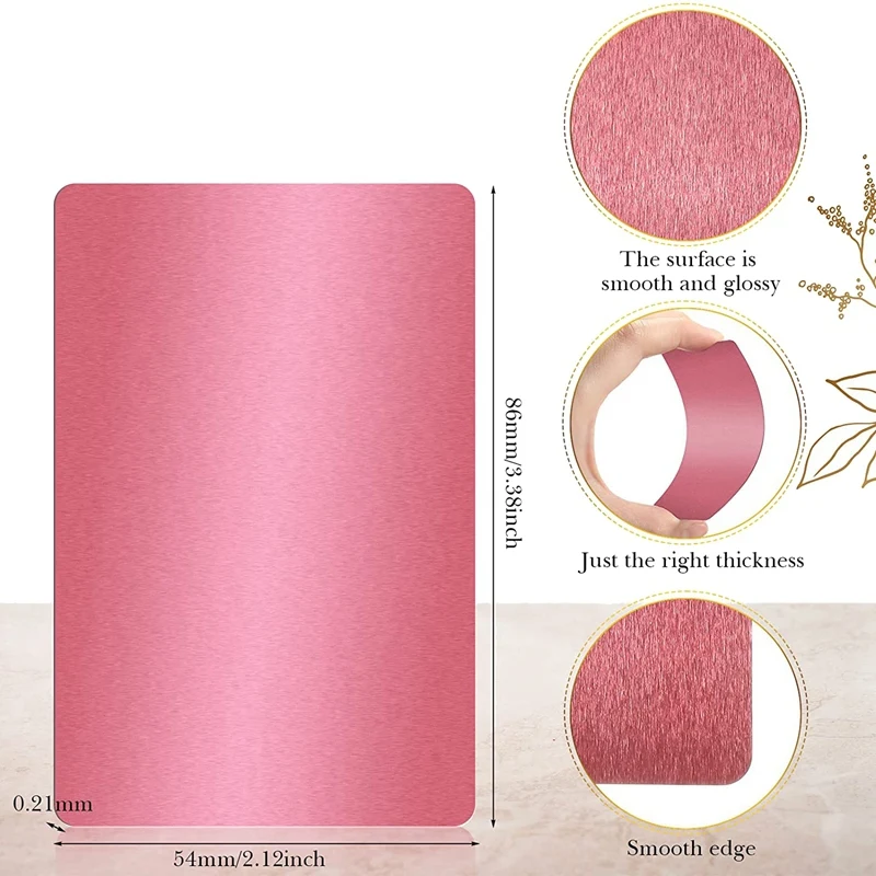 300 قطعة الفراغات النقش المعدنية 10 ألوان ورقة الألومنيوم بطاقة الأعمال الفراغات لبطاقات الحفر باستخدام الحاسب الآلي ذاتية الصنع