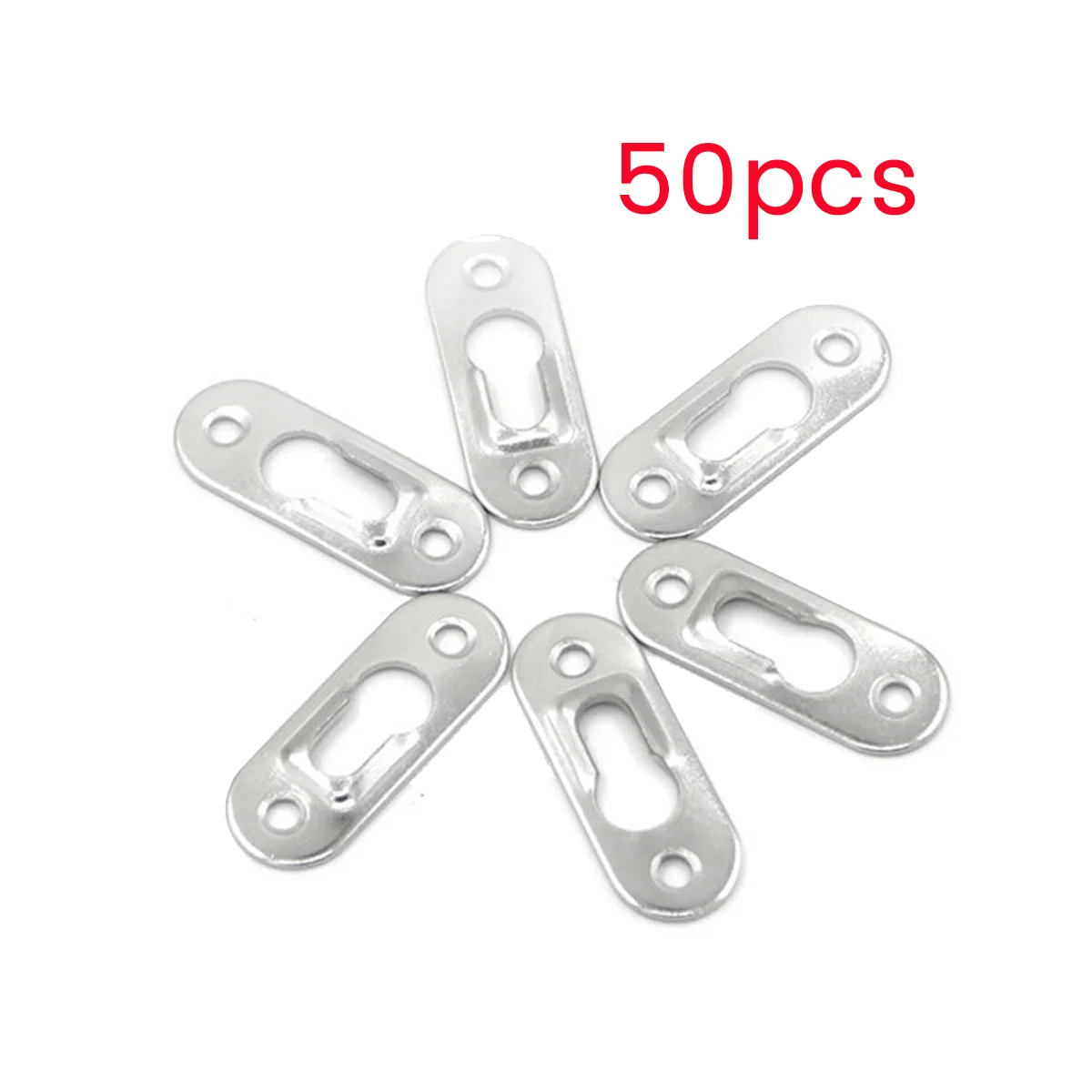 50Pcs Picture Hangers 42mmX16mm Metal Keyhole Hanger Fasteners for Picture Furnniture Cabinet Accessory