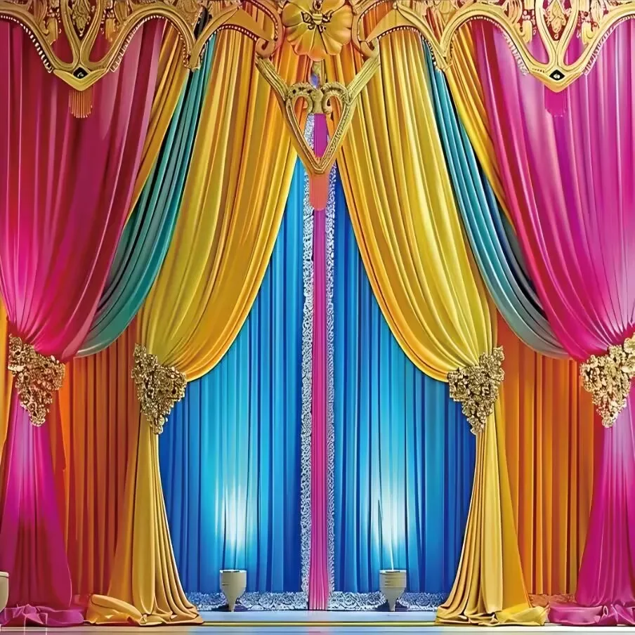 8x8FT Moroccan Arabian Arab Ramadan Arch Curtain Custom Weatherproof Washable Wrinkle Free Polyester Polycotton 240cm x 240cm