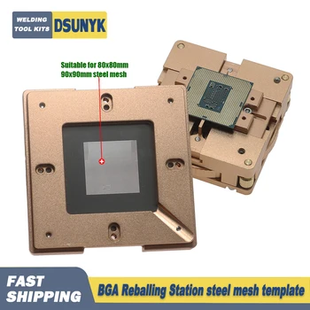 80mm/90mm Aluminium alloy BGA reballing Station kit 90*90mm BGA reballing station with 10/PCS BGA Universal Stencil Solder balls