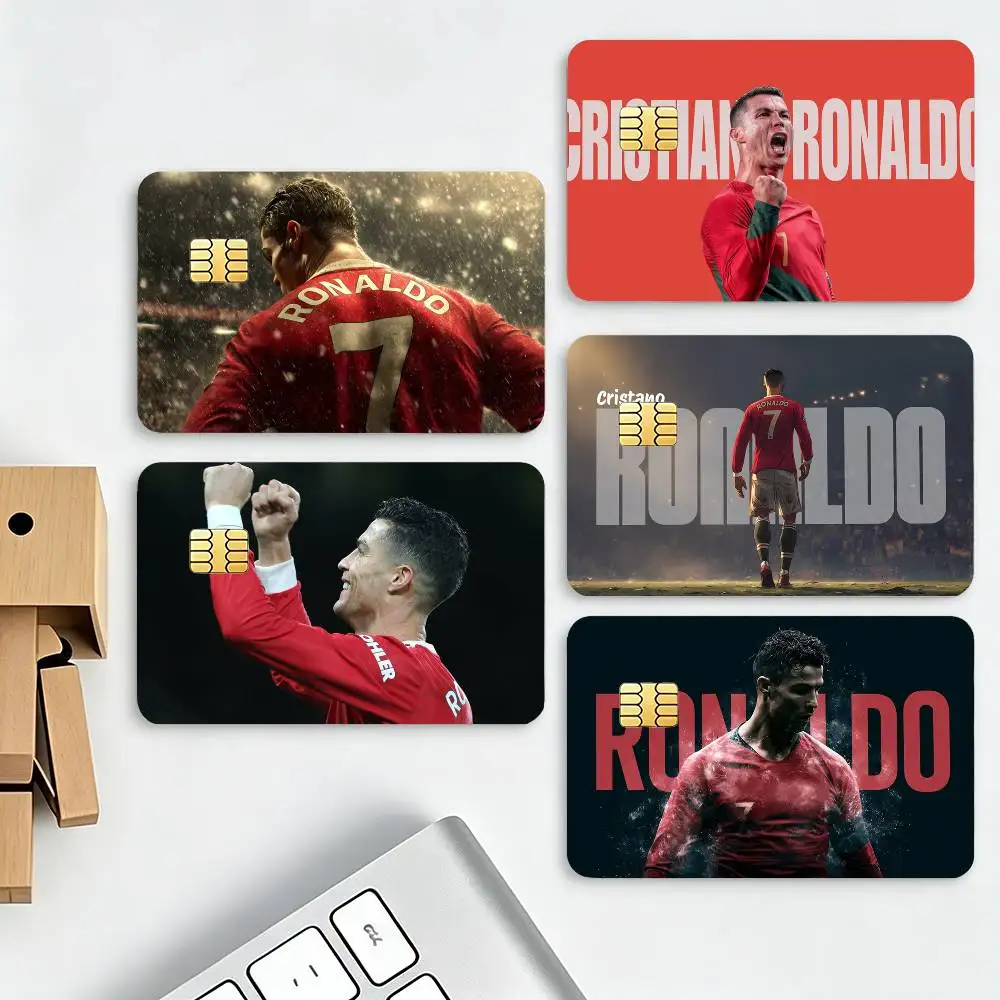 Football Star Cristiano Ronaldo HD Waterproof Credit Card Stickers Silicone Decals For Chip Game Cards Gift