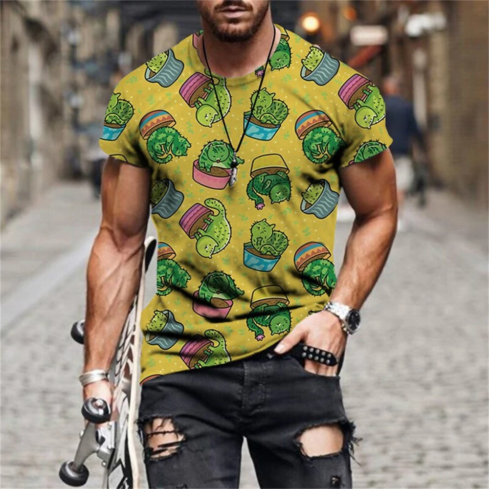 Summer New Ethnic Style Original Men\'s T Shirts Fashion Unisex Casual Printed Tee Personality Oversized O-Neck Short Sleeve Tops