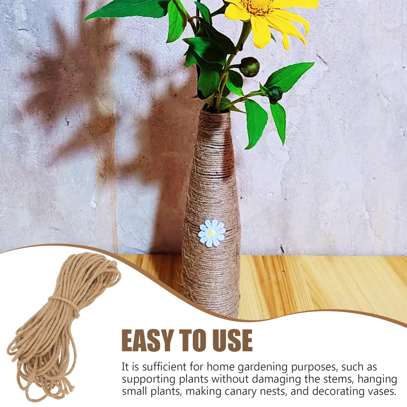 1Set Party Hemp Rope Decorative Jute Twine High Quality Wrinkle Resistant for Gift Wrapping Bouquets Scrapbooks Crafts
