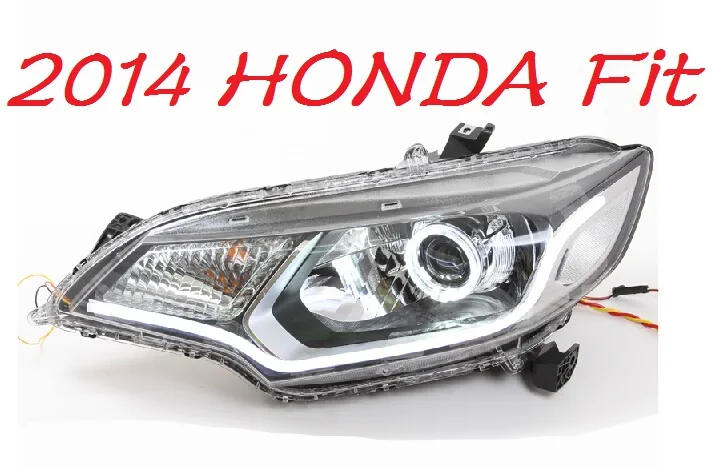 car bumper headlamp for Honda Fit jazz headlight 2014~2016y LED DRL car accessories HID xenon for honda fit fog light