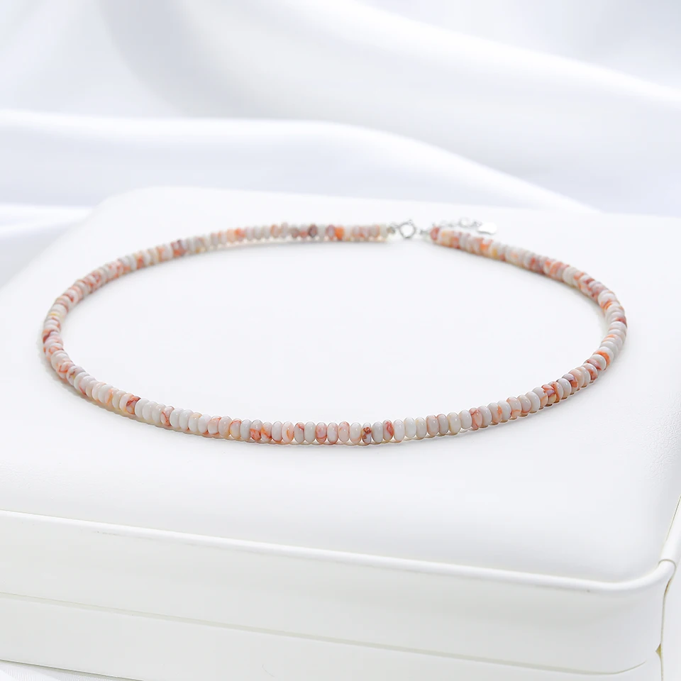 4 MM Naturstein Halskette 925 Sterling Silber Turmalin Handarbeit Halsband Schmuck Für Frauen Trend Produkte Aquamarin – Detail 7