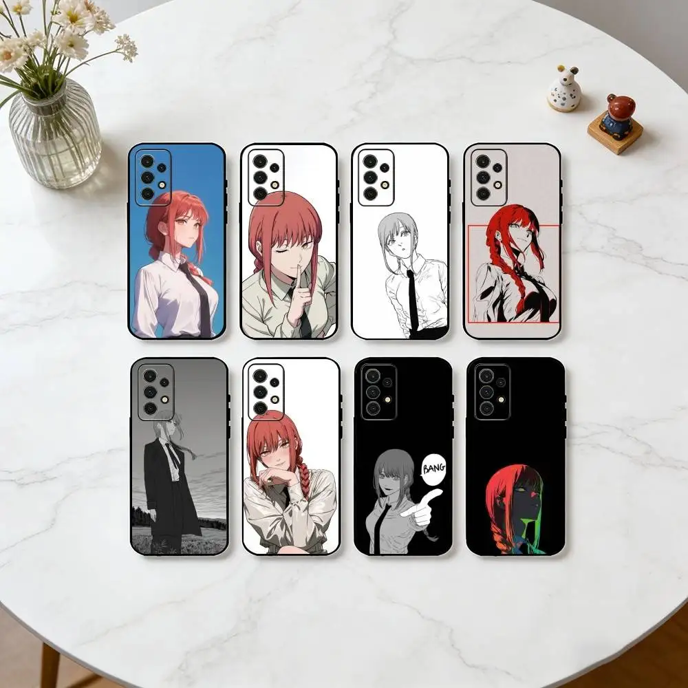 M-Makima Control Devil Graphic  Phone Case For Samsung S25,S24,S21,S22,S23,S30,Ultra,S20,Plus,Fe,Soft Silicone Black Cover