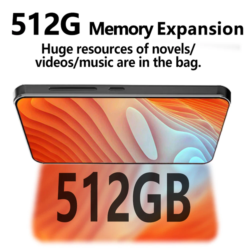 مشغل MP3 أندرويد 14 بلوتوث 5.0 مشغل موسيقى بدون فقدان 4.0 بوصة شاشة لمس كاملة مشغل MP3 مكبرات صوت مدمجة للمشي