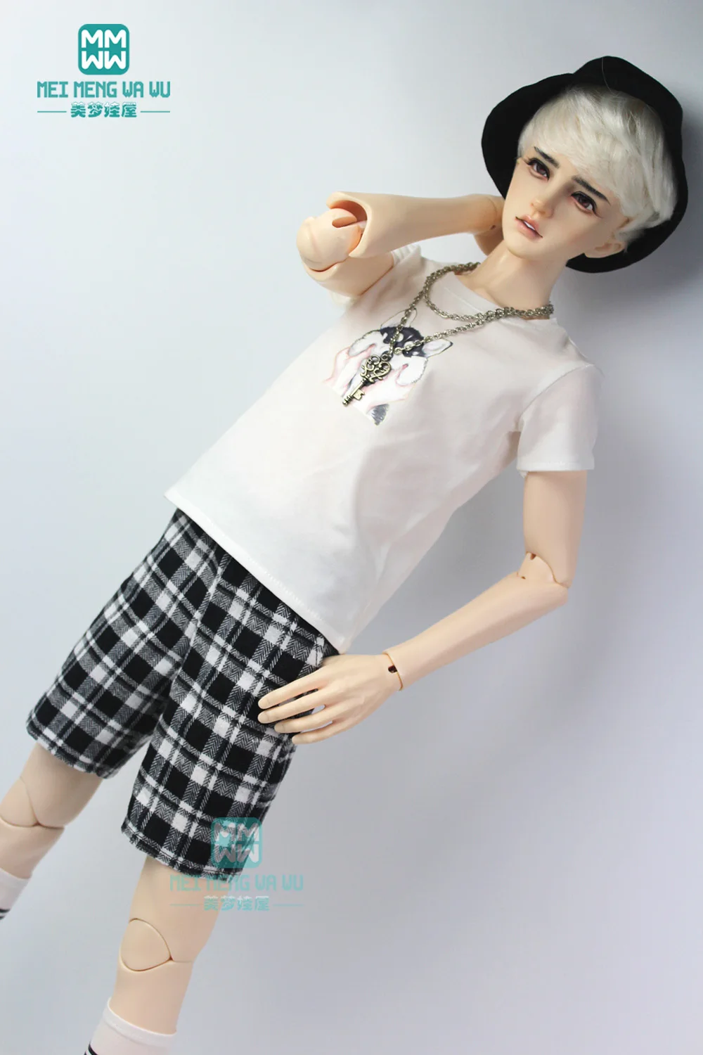 Fits 68--70cm SD13 SD7 Boys Uncle BJD Doll Clothes Fashionable Short T-shirts and Shorts Toys Gift