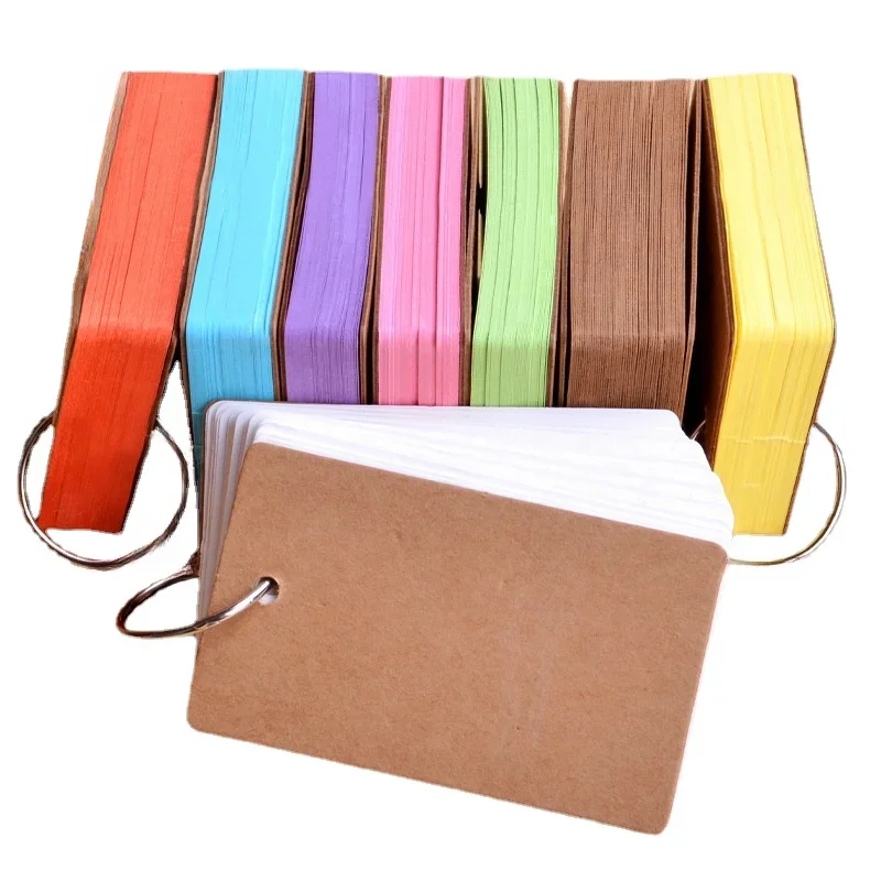 50 Sheets/pc Blank Mini Notepad Portable Single Metal Loose Leaf Binder Ring Sticky Note Memo Pad Stationary Notebook Supplies