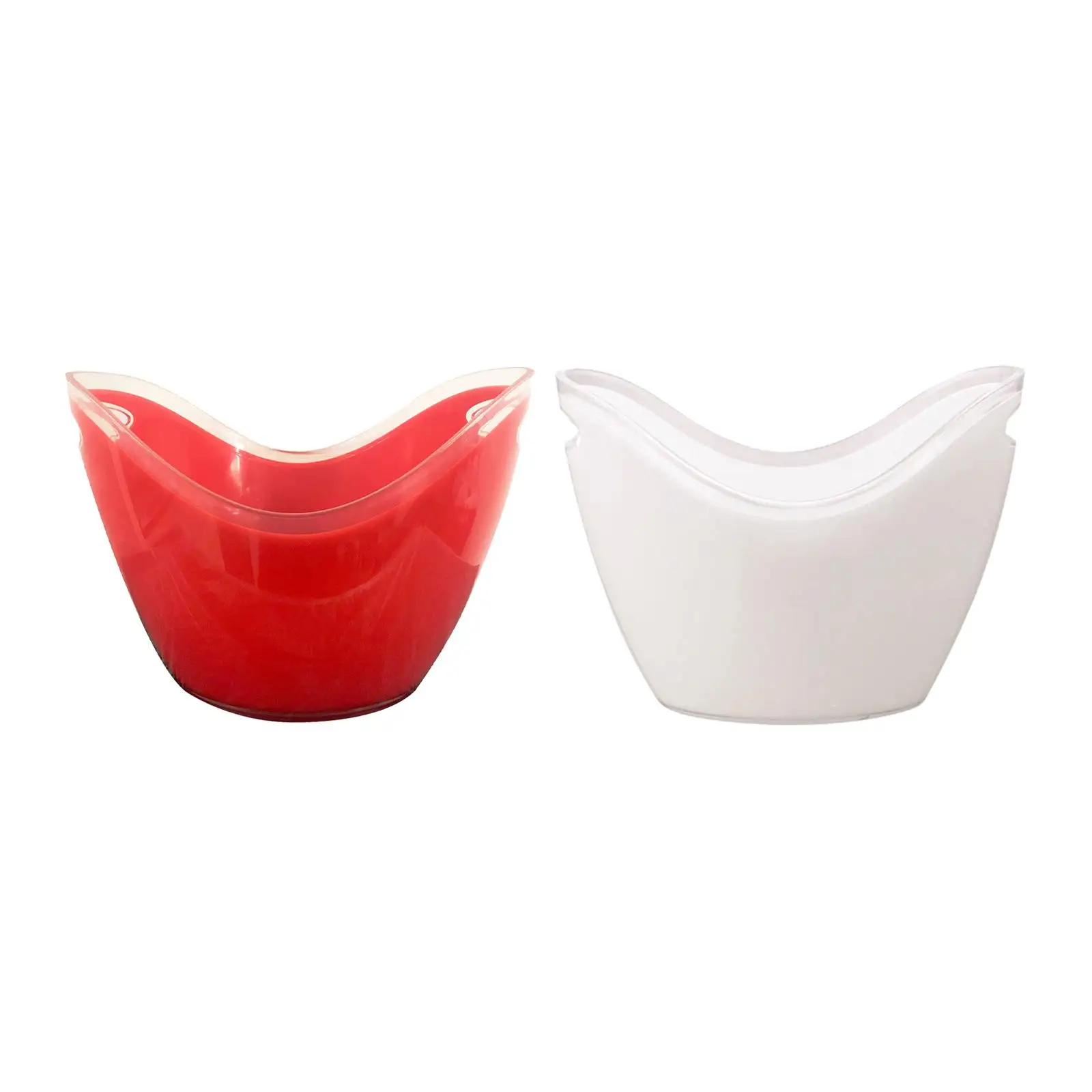 8 Liter Ice Bucket Beer Drink Beverage Storage Tub Cooler for Party Bar Home, Transparent Edge