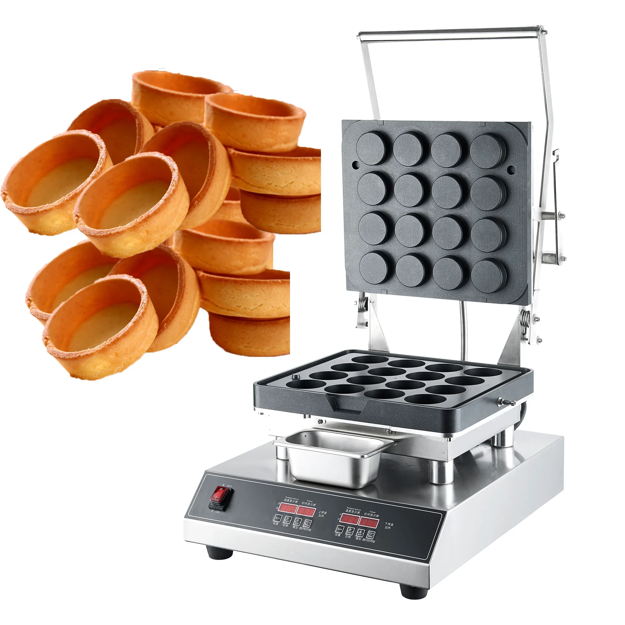 

Street Food Multifunction Tart Shells 16 Holes Mini Pie Maker Machine Cheese Egg Tart Machine