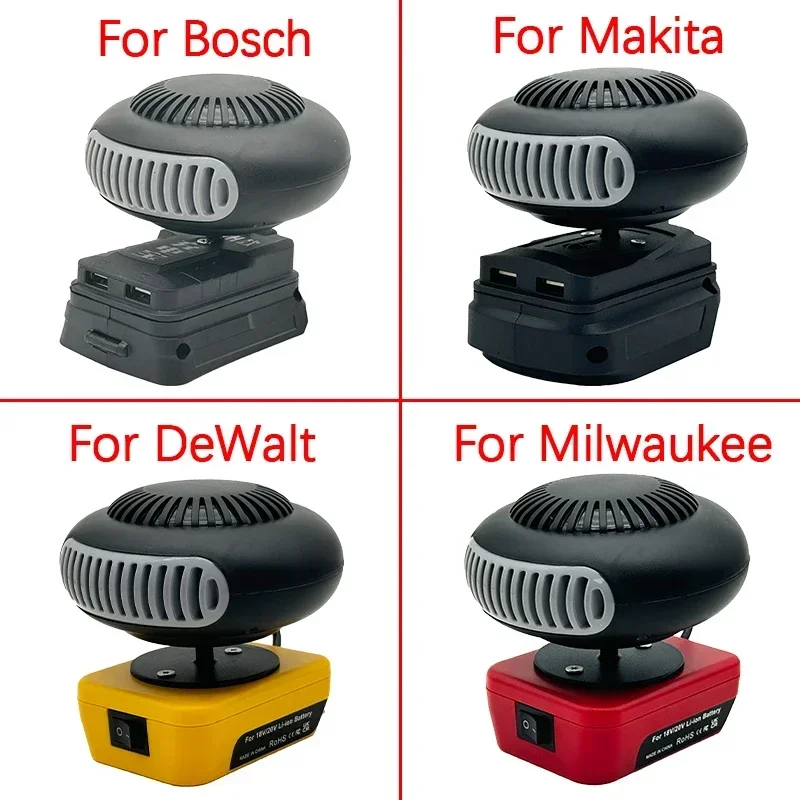 Protable Lithium Electric Power Warm Air Fan Heater Hot & Cold Wind Dual Mode dla Makita dla Bosch dla DeWalt dla Milwaukee