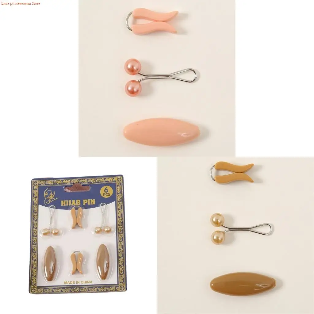 F92D 1Set Unique Pearls Brooch Pin Scarves Shawl Clip Women Dress Clip Scarf Pin for Sophisticated Look