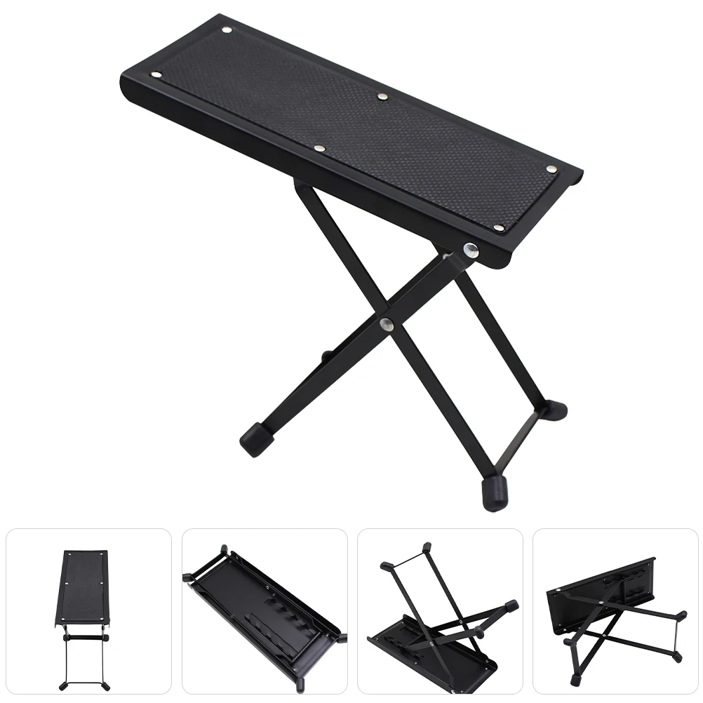 

Guitar Foot Stool Foldable Heavy Duty for Acoustic Electric Guitarists Accessories Sturdy Design Classic Color Storage Solution