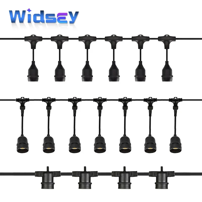 

LED Waterproof Light String E27 Camping Tent Atmosphere Light 110-230V Outdoor Power Cord Wedding Decoration Series Connector