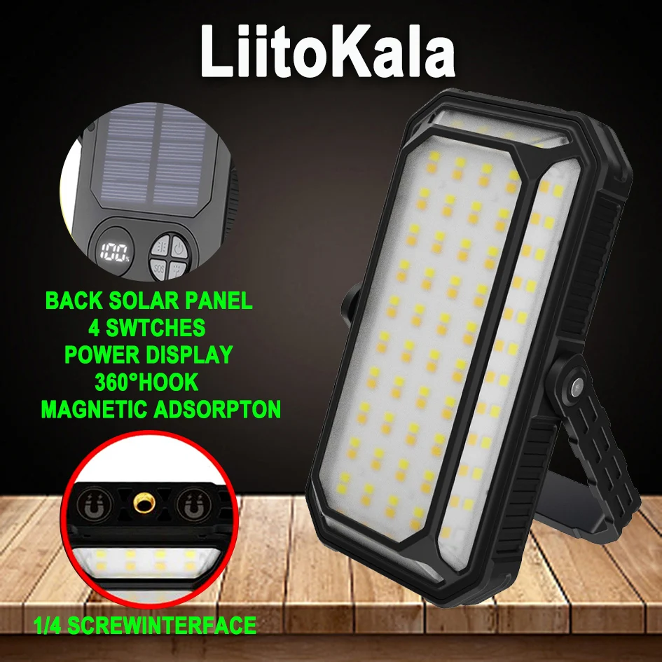 Liitokala XY-008 أضواء التخييم في الهواء الطلق ذات العمر الطويل للغاية وقابلة لإعادة الشحن بالطاقة الشمسية #1