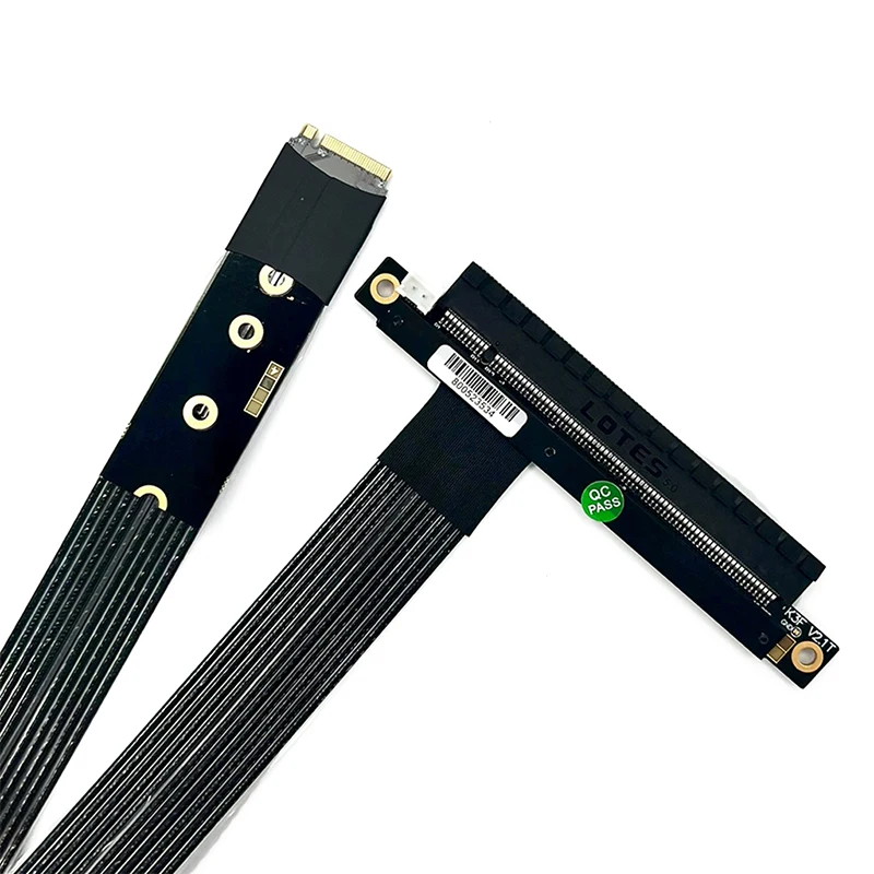 Kabel Ekstensi PCIe 5.0 X4 M.2 untuk NVMe M-key ke X16 untuk Kabel Kartu Grafis Motherboard STX dengan Kabel Daya SATA Seri K43