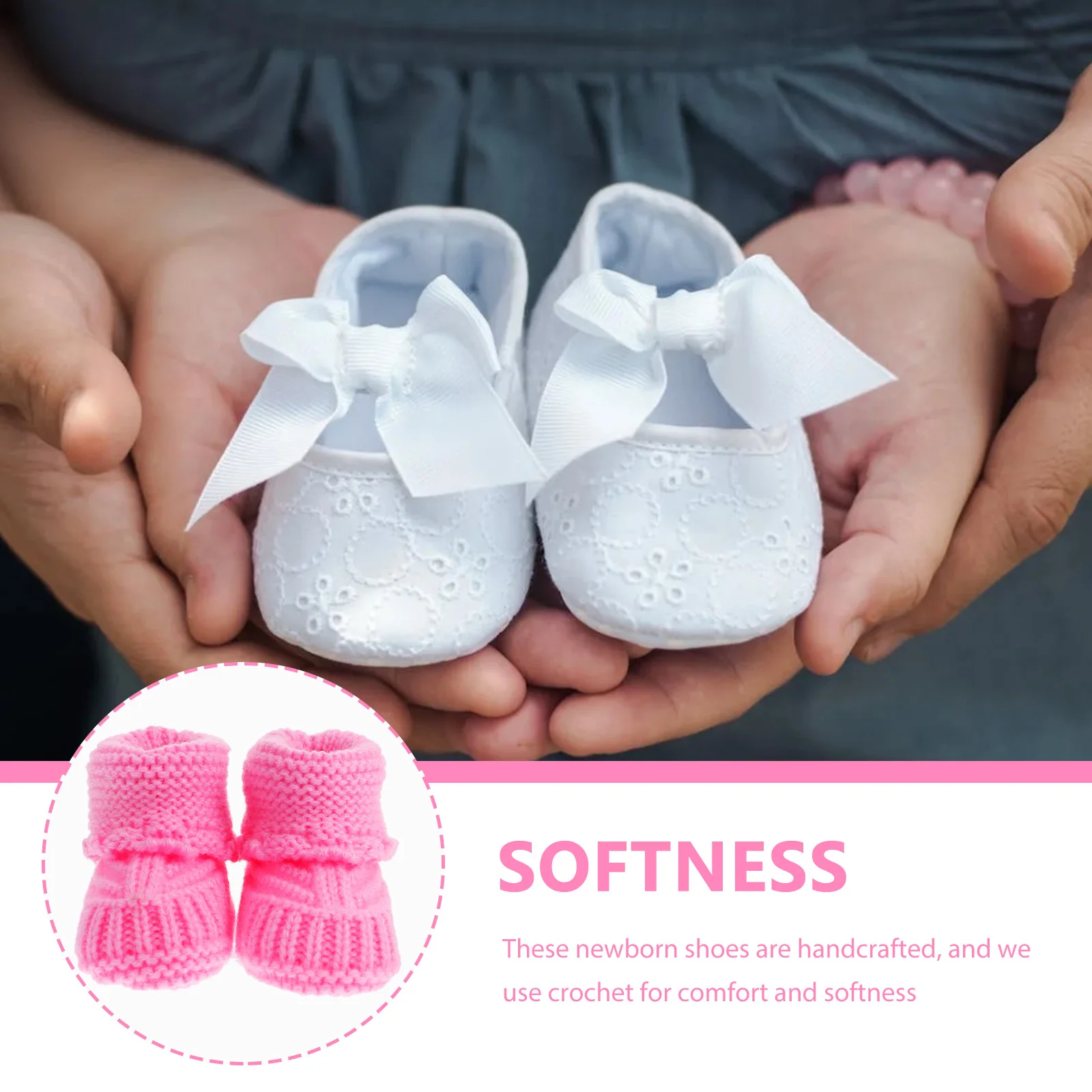 

Baby Crochet Shoes Newborn Handcraft Knitted Booties 0 6M ange 10 8cm Comfort Durable Soft Material Baby Supplies