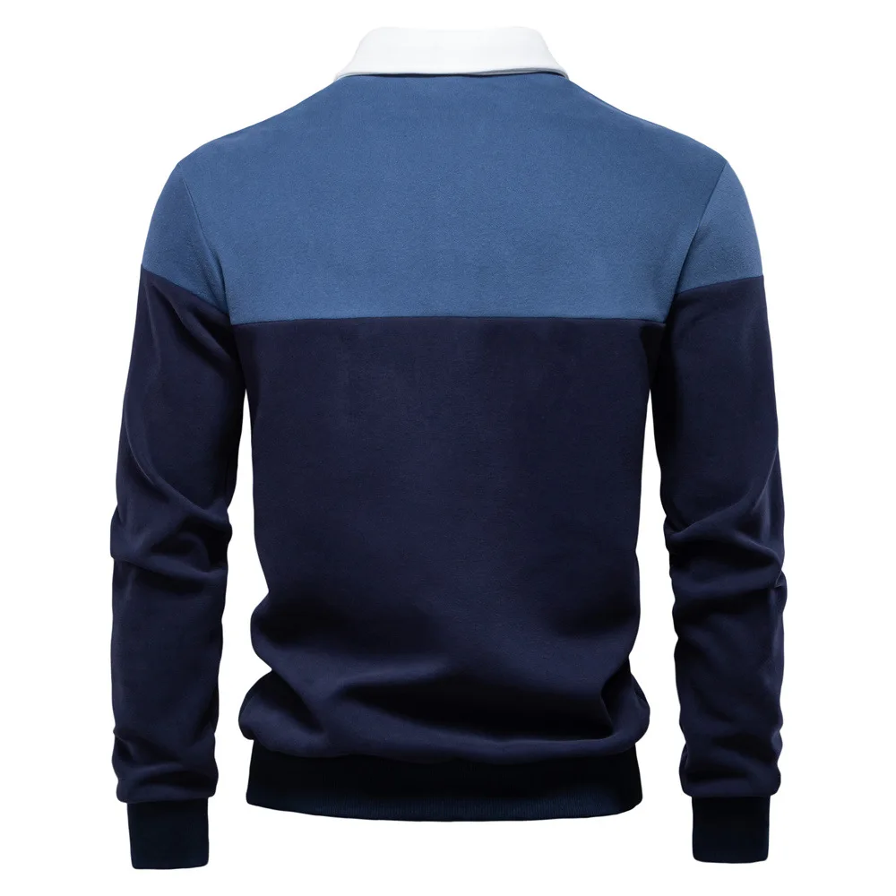 Spring Long Sleeve Polo Collar Sweatshirt Men's Casual Premium Top