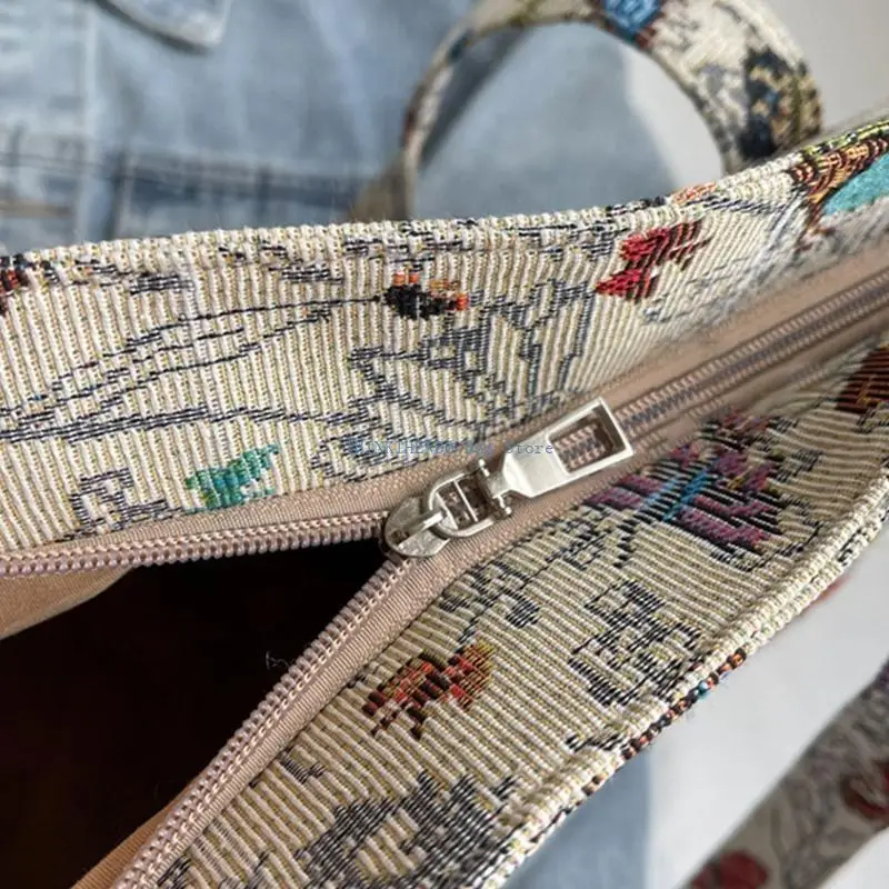 

340D Fashion Colorful Butterfly Pattern Canvas Shoulder Bag for Work and Travel Large Capacity Commuters Students Handbag