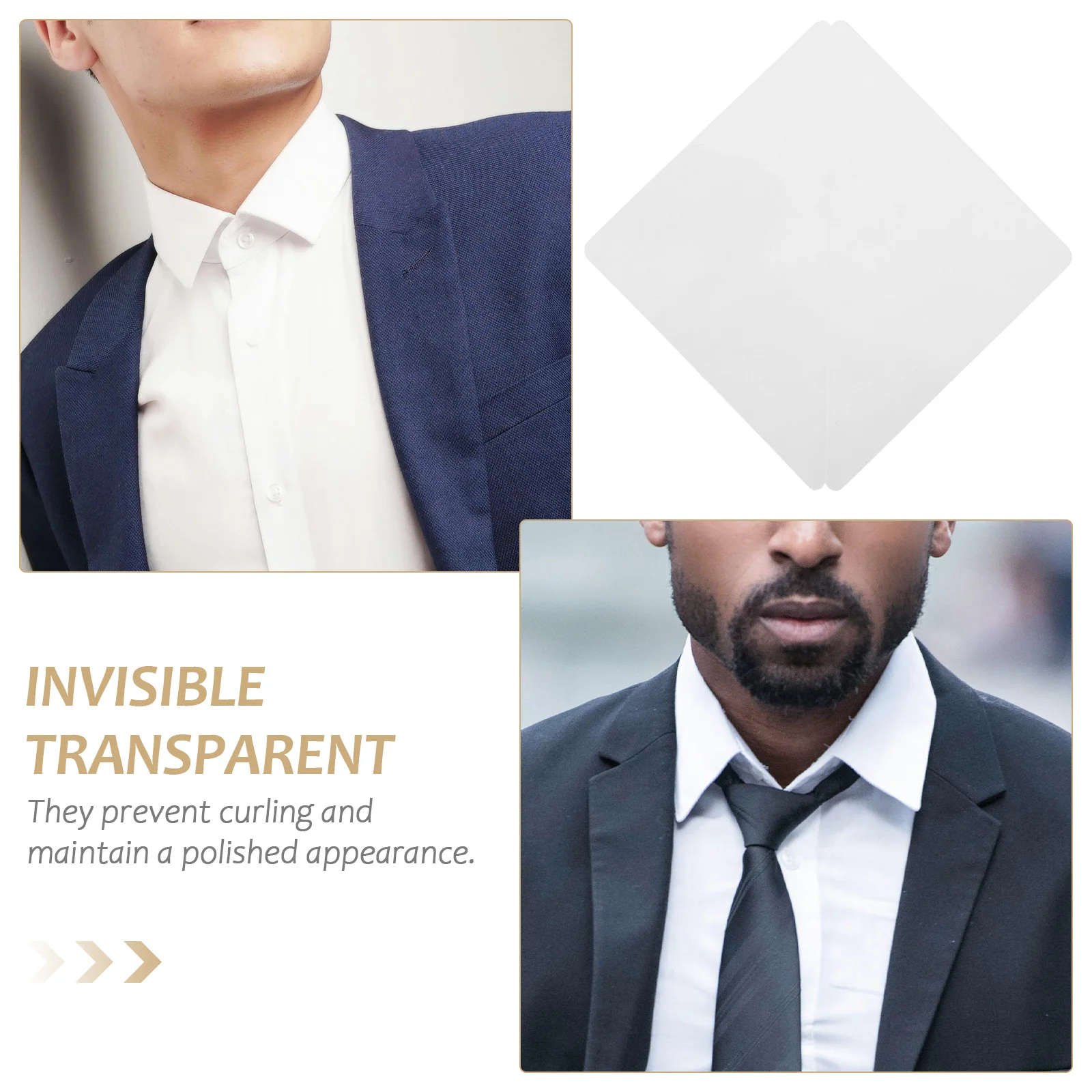 50pcs Shirt Collar Stay Replacement Transparent Adhesive Stickers For Dress Shirt Support Triangle Shape Collar Stays Compact