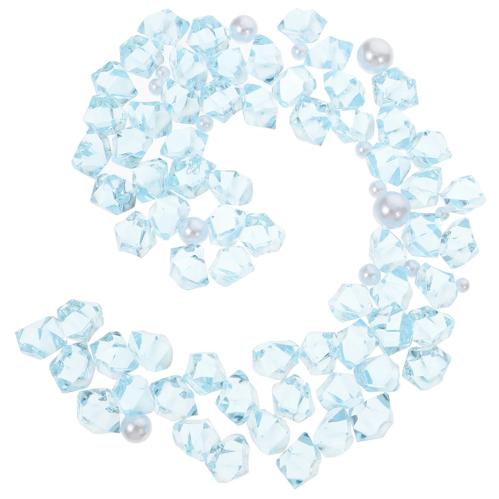 

Pearl Crystal Decorative Stones Blue Aquarium Gravel Resin Transparent Quartz Chips Natural Environment Simulation Fish