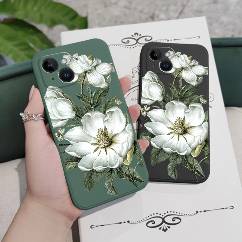 Funda de teléfono de flores salvajes para iPhone 16, 15, 14, 13, 12, 11 Pro Max, Mini, X, XR, XS, 8, 7 Plus, 6, 6S Plus