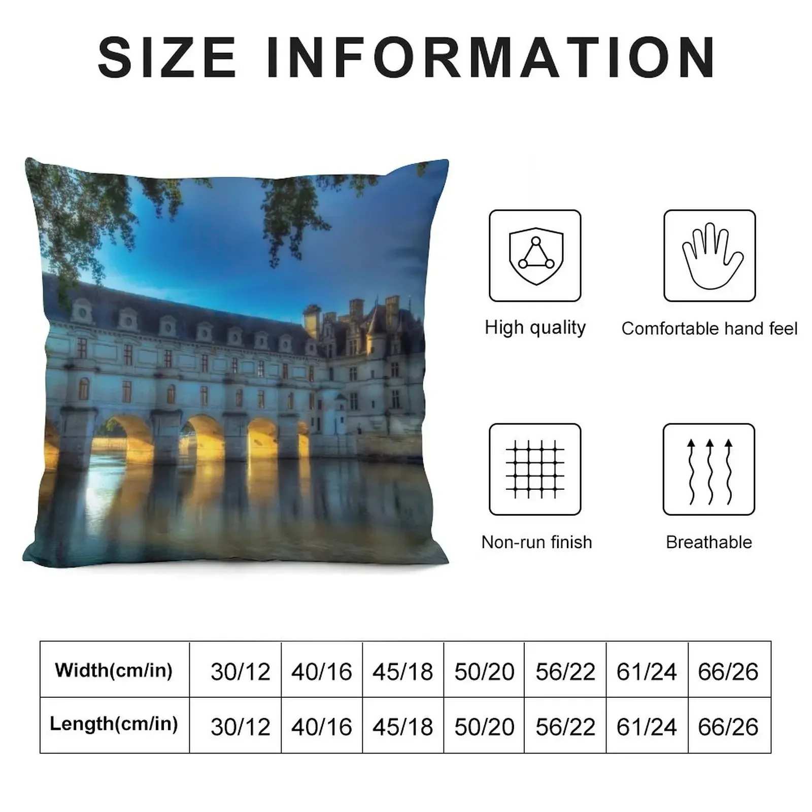 Chateau Chenonceau Throw Pillow Decorative Cushion Cover christmas pillow case Plaid Sofa Luxury Cushion Cover pillow