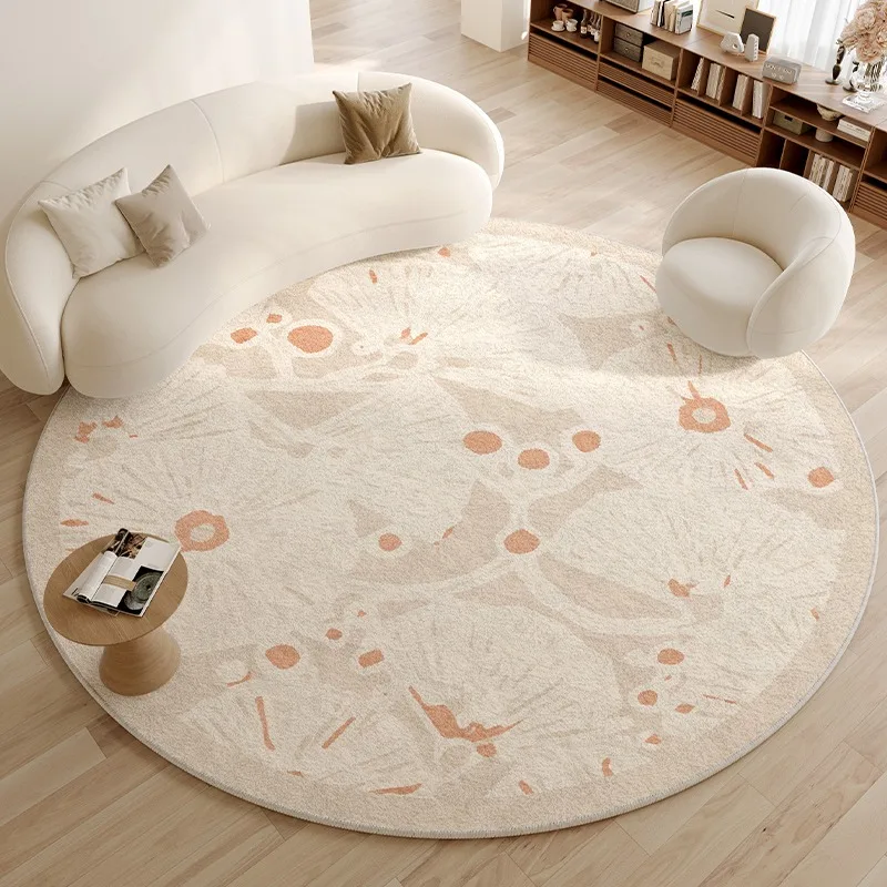 

Round Living Room Carpet Geometric Aesthetic Prints Study Bedroom Soft Fluffy Mat Home Sofa Coffee Table Dressing Table Rug 양탄자