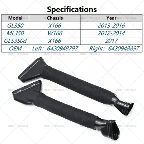 Imagen 2 del producto 2012-2017 X166 W166 para Mercedes-Benz GL350 ML350 GLS350d Manguera de admisión de filtro de aire Tubo de conducto OEM: 6420948797 6420948897