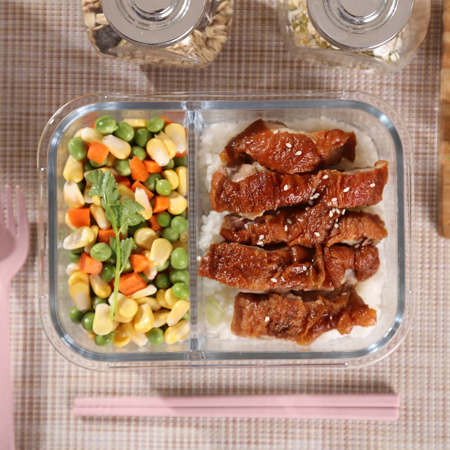 Jalocook Large Capaci Glass Lunch Box Microwave Se Divided Carents Heating Student Office Workers Meal Container view 3