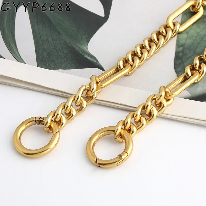 

1-5PCS 3*11*13MM 43CM Satin Gold Aluminum Chains Metal Purse Chain Strap Handle Replacement Handbags Shoulder Bags Acessories