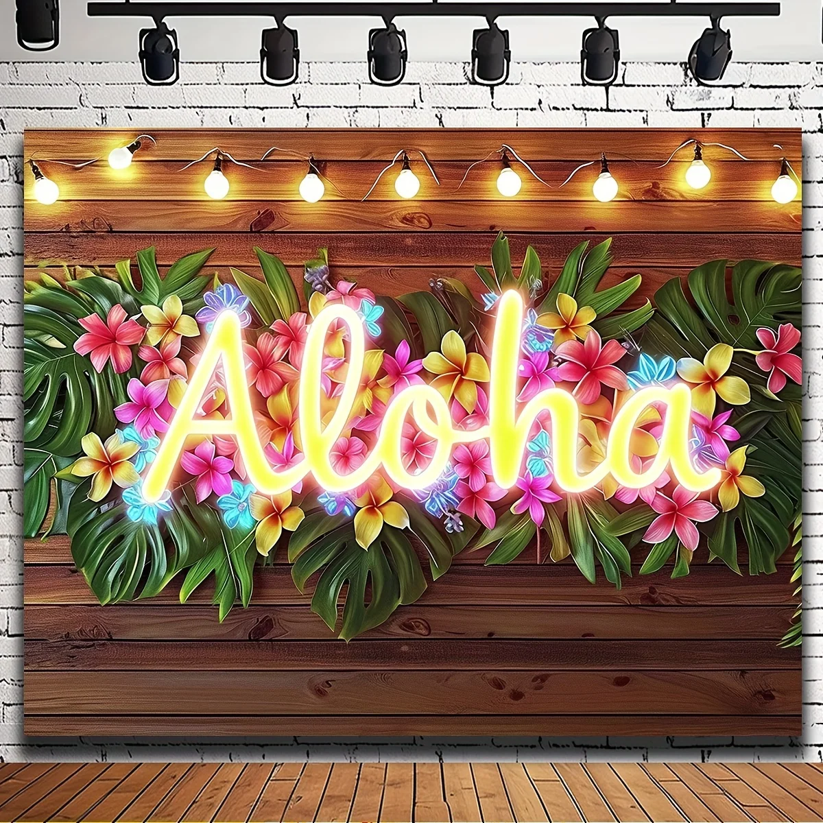 Aloha Party Background Summer Tropical Hawaii Beach Birthday Banner Flower Sea Dance Decoration Photo Booth Shooting