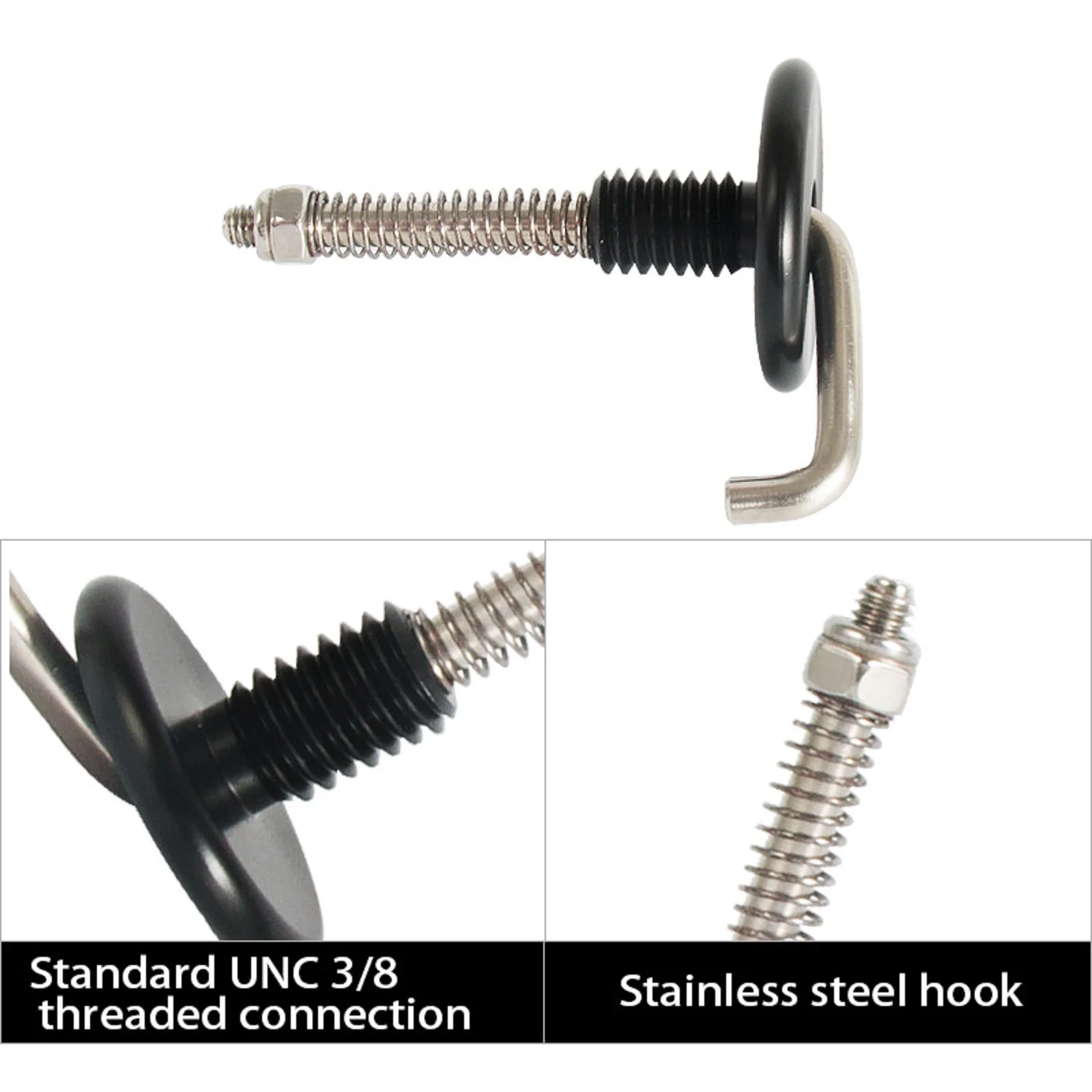 UNC 3/8 Threaded Interface Metal Spring Mount Stainless Steel Gravity Tripod Hook For Camera Tripod Center Shaft Accessories New