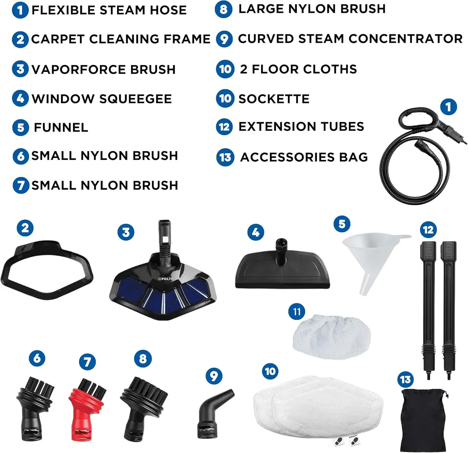 Vaporetto Smart Steam Mop and Steam Cleaner for Cleaning and Sanitizing with 12 Attachments Works for Tile Floor with Grout, Car