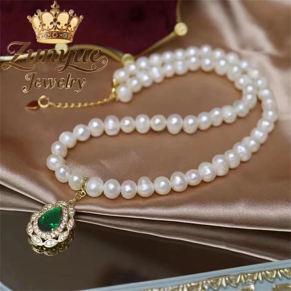 

Natural Freshwater Pearl Necklace, A Niche And High-End Beaded Pendant Necklace Jewelry Fashion Exquisite Jewelry Charms Elegant