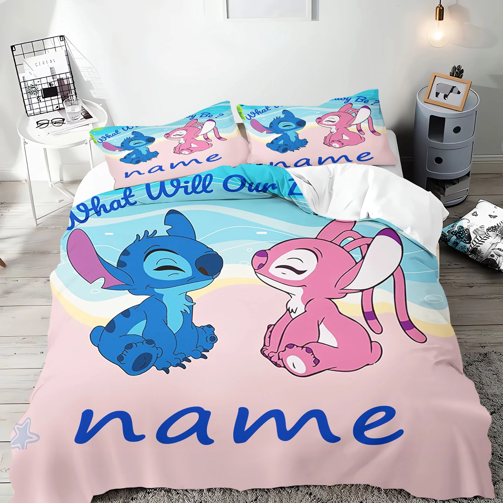 

Diy Disney Stitch Personalized Quilt Cover Kids Cute Boys And Girls Covers Room Decor Kids Home Gifts Customized Products