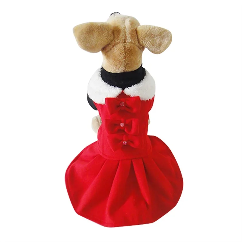 Pet Dog Winter Warm Dress prodotti di abbigliamento per cani di piccola taglia cucciolo Teddy Chihuahua Party Clothing