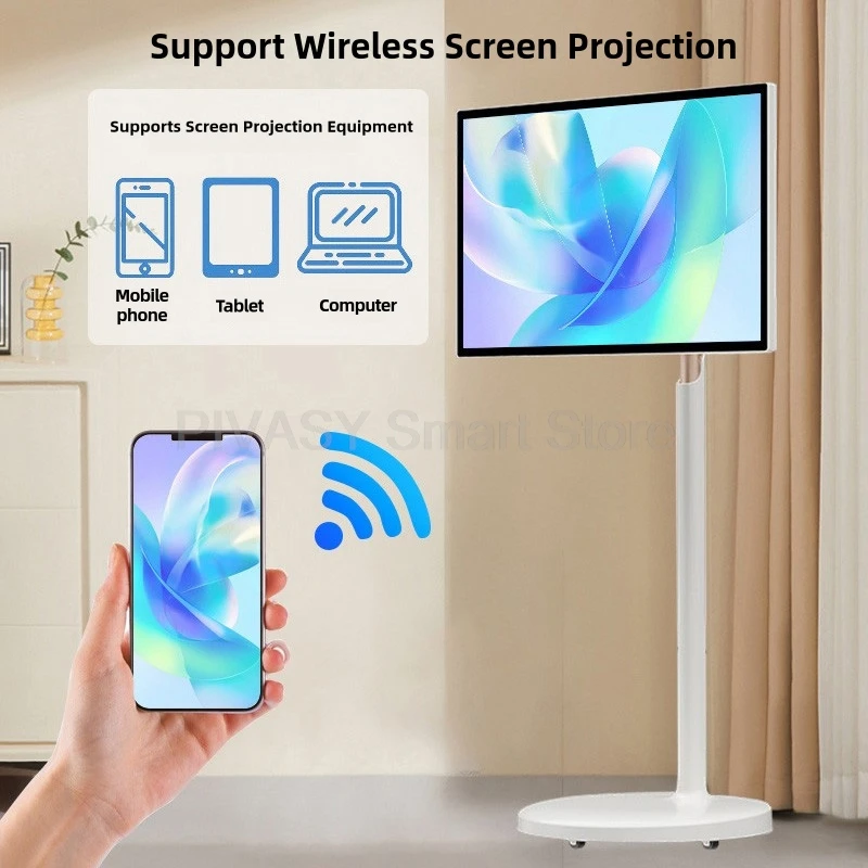 Populaire 23,8 inch smart display touchscreen Android draagbare smart tv indoor conferentie mobiele monitor voor fitness gaming live