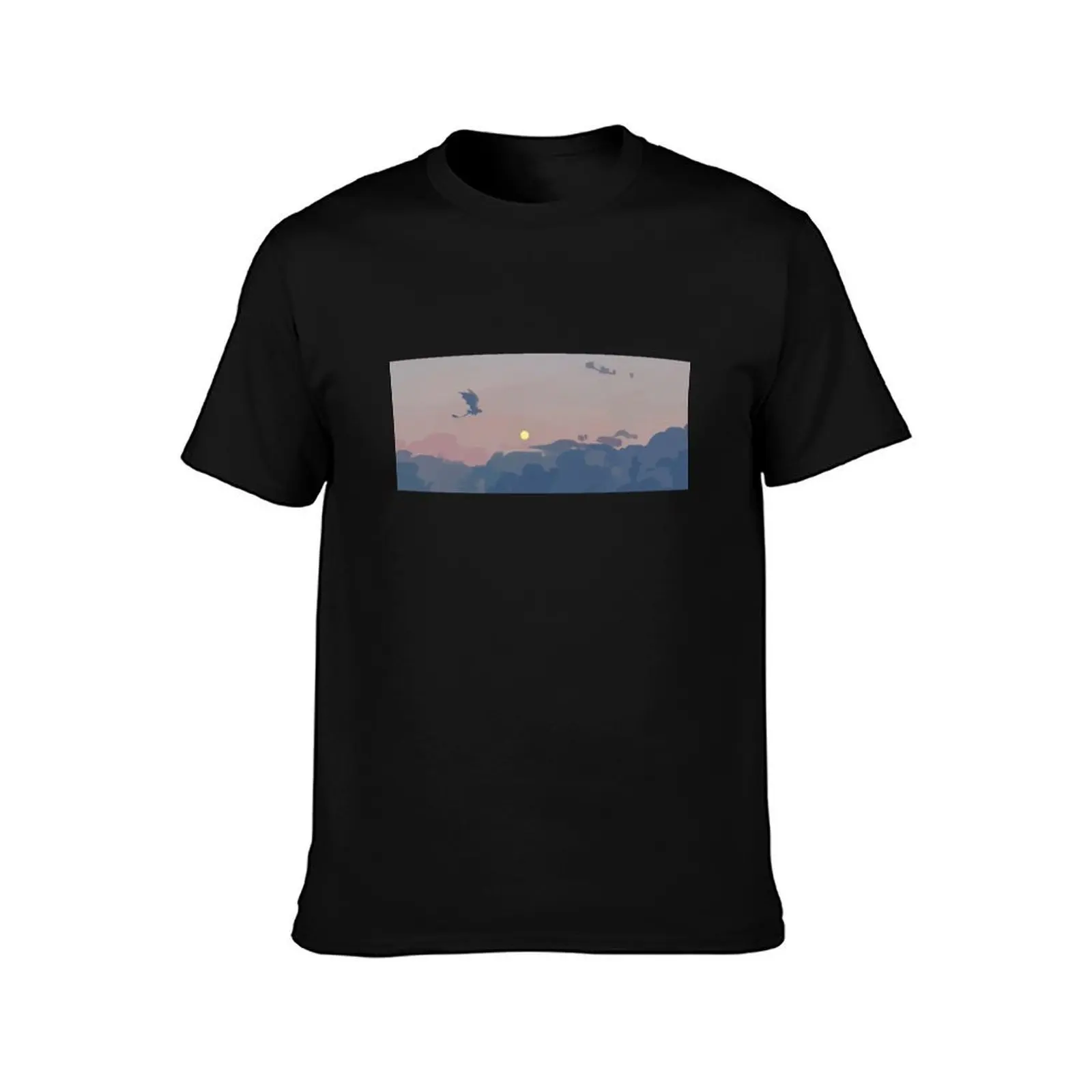 flight twilight T-Shirt Summer Casual Cotton Tee Oversized Streetwear Tops Vintage Graphic Print Loose Fit Short Sleeve