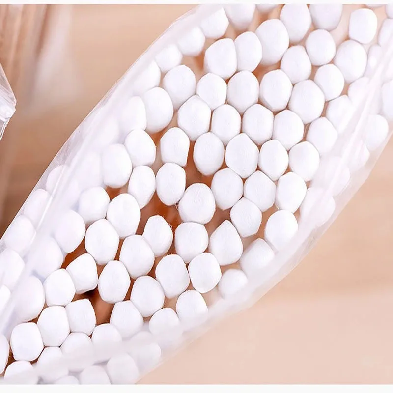 500PCS Double Head Wood Cotton Swab Nose Ears Cleaning Women Makeup Tools Lipstik Cotton Buds Tip Sticks Bastoncillos Oidos