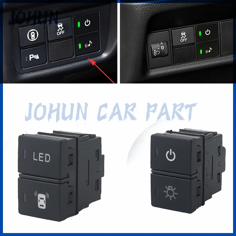 Front Fog Light Steering Wheel Heating LED Light Car Dual Switch Button With Wire For Honda CRV URV AVANCIER CITY Accessories