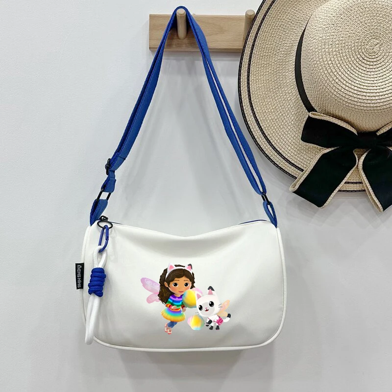 Gabby Dollhouses Nylon Cloth Shoulder Crossbody Bags Anime Cartoons Waterproof Large Capacity Handbag Messenger Bag Women Girls