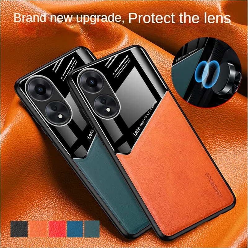 Magnetic Suction Holder Case For OPPO A60 A79 5G A98 A78 A58 A38 A18 A57 A57S A17 A96 A76 A16 Protective Cover  Coque Funda Capa