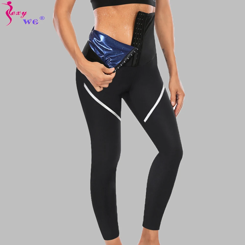 

SEXYWG Women Sauna Pants for Weight Loss Shapewear High Waist Slimming Pants Fat Burning Sweat Pants