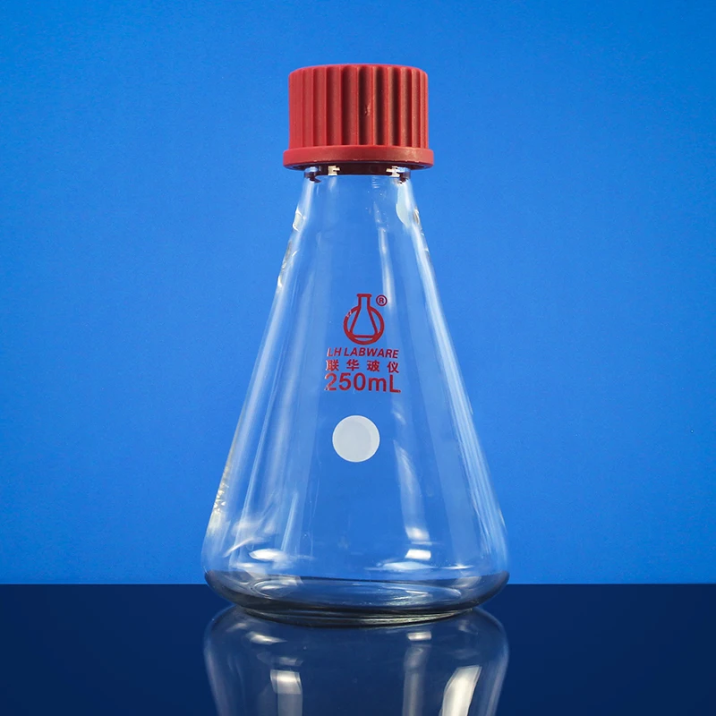 

LH LABWARE Triangle flask with threaded port, With PEFE membrane pad, Borosilicate glass, LH-19-G